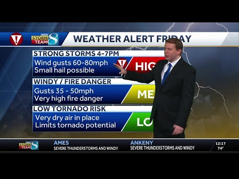 Weather alert: Severe storms and high winds sweep across Iowa today