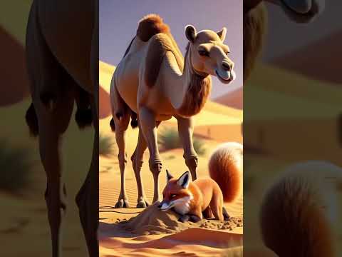 camel save the thirsty fox #animalrescue #cuteanimals #catrescue #ai #cat #catlover #cutecat #貓