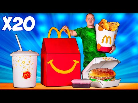 I made a giant McDonald's menu / Happy Meal / McChicken Burger / Camembert cheese / milkshake