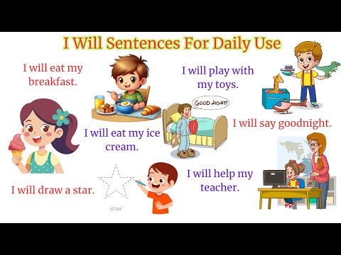 I Will Sentences For Daily Use | English Speaking Practice | English for Kids  | Learn English