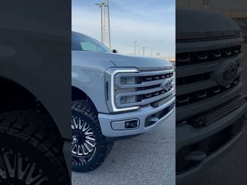 GLACIER GRAY Ford F250 Platinum 2.5” Leveled on 37s & 24x11” American Forces