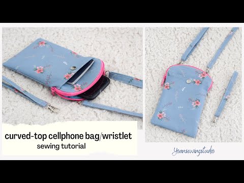 cellphone bag with curved zipper - crossbody + wristlet