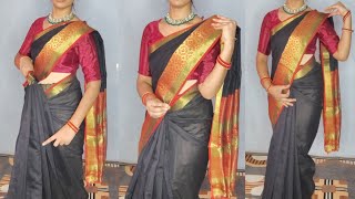 Cotton saree draping tutorial/step by step for beginners in easy tips and tricks function wear