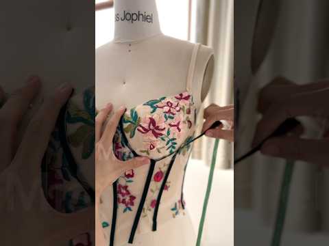 Making a corset V neck floral embroidery mini dress for prom, wedding… #dress #prom #sewing #gown