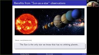 Lessons from "Sun as a Star" Observations, Dr. Annelies Mortier (Univ. of Cambridge)