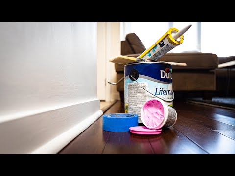 Cheap Fix for Small Cracks in Your Baseboard and Trim // Latex Caulking // Spackle