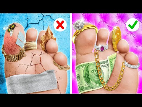 RICH VS POOR FOOD CHALLENGE 💵 Eating Gold and Ordinary Candy by 123 GO