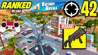 42 Elimination Solos "Ranked RELOAD” Gameplay Wins (Fortnite Chapter 6 PS4 Controller)