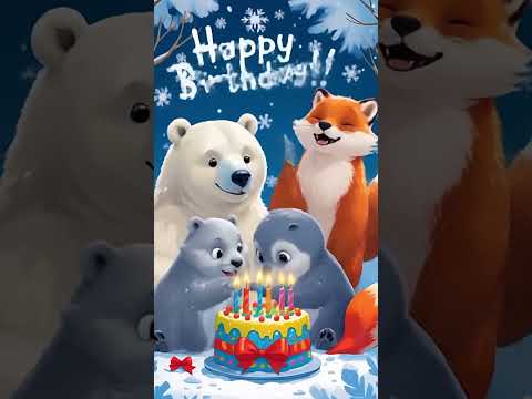 Birthday party of penguin #birthday #kidsvideo #kidslearning #kidssong #kitten #funny #fypviral #fyp