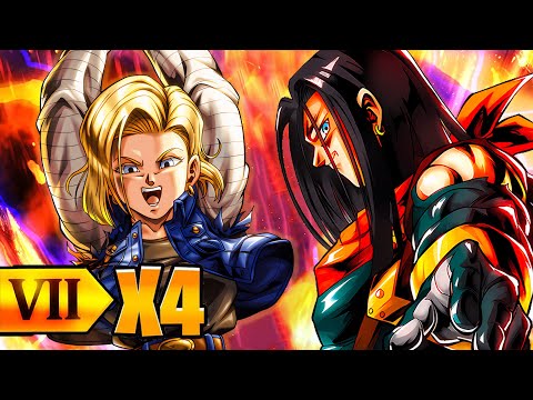 HA HA HA HA 4x Zenkai Buffed SUPER 17 with ANDROID 18's SUPPORT is a MENACE (Dragon Ball Legends)