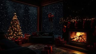 🎄Cozy Cabin for Christmas | Crackling Fire and Snowstorm to Calm Down☃️