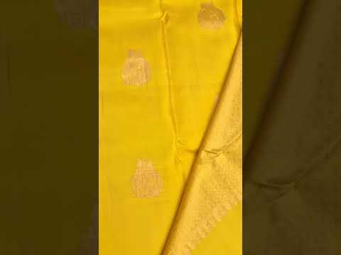 Whatsapp +447838394549 SSR Textiless - Yellow Pure Silk Kanchipuram Saree