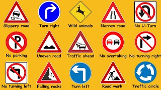 40 Important ROAD SIGNS That You Need To Know When Driving | Traffic Signs | English Vocabulary