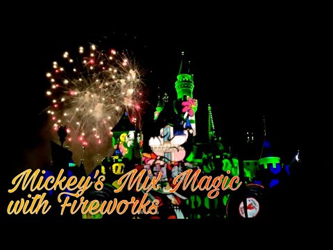 MICKEY’S MIX MAGIC! Projection Fireworks Show FRONT ROW CENTER VIEW Disneyland Anaheim CA 2020 HD