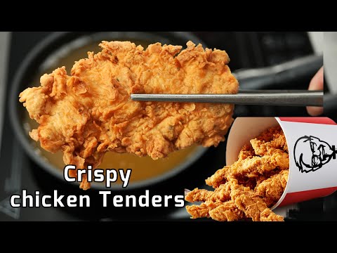 KFC style crispy chicken tenders at home / extra crispy chicken strips/extra juicy chicken.