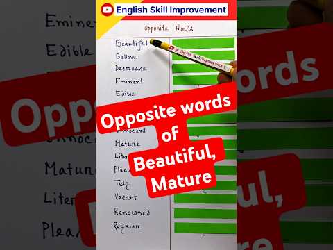 Opposite words of 🔥🔥🔥 Beautiful, Mature #shorts #trendingshorts #youtubeshorts #vocabulary #english