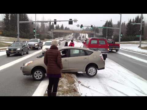 Icy Roads in Anchorage, AK