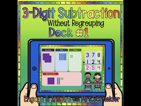 Boom Cards! 3-Digit Subtraction Without Regrouping Deck# 1