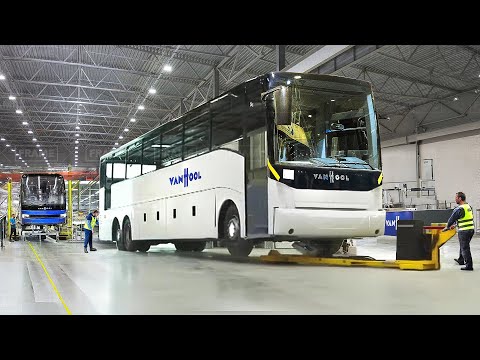 Inside Massive Factory Producing Premium Bus From Scratch - Van Hool Production Line