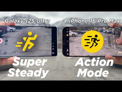 iPhone 16 Pro Max Action Mode Vs Samsung Galaxy s25 Ultra Super Steady