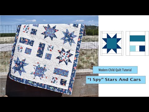 Modern Child Quilt - I spy stars and cars - sewing tutorial