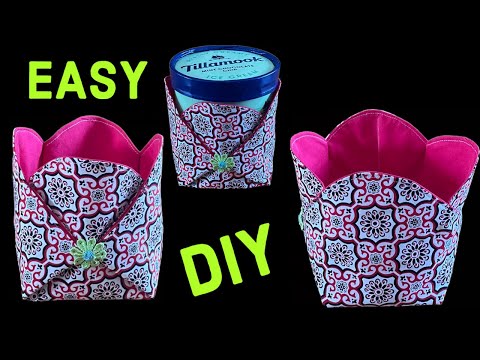 How Simple To Sew A Fabric Basket/Small Fabric Storage/Fabric Organizer/Fabric Box Sewing Tutorial