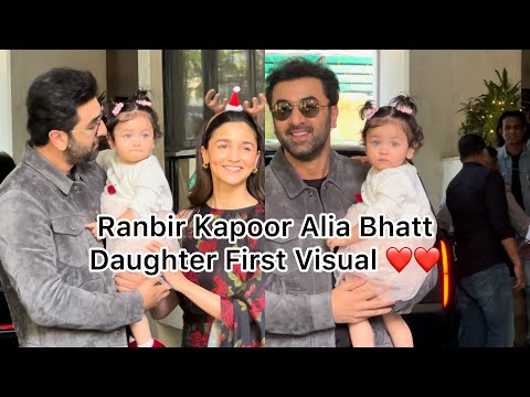 Ranbir Kapoor Alia Bhatt poses with daughter Rahaa for first time at Merry Christmas brunch