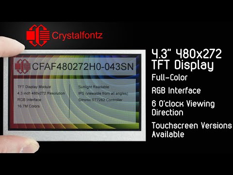 480x272 4.3-inch IPS TFT Displays! - 2 Touchscreen Options - Sunlight Readable - ST7282 Controller