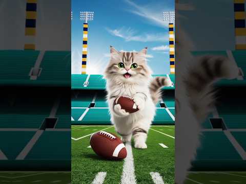 Acute cat football player kitten videos cute cat viral video, #football #cat #viralvideo #shorts