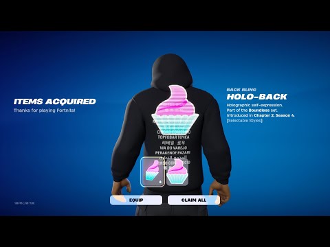 Buying the Holo-Back backbling in Fortnite