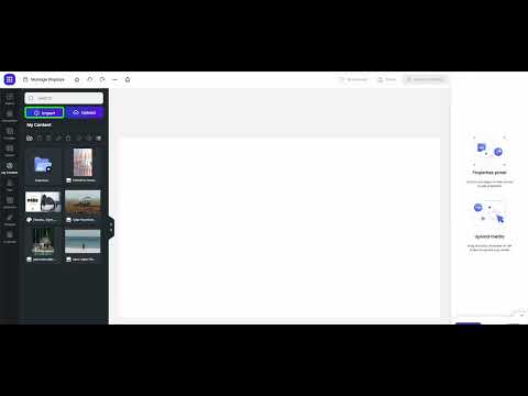 How do I upload my own photos videos and media in the Studio screen?