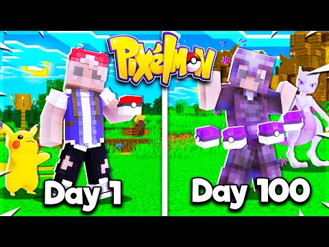 I Spent 100 DAYS in MINECRAFT PIXELMON... Here’s What Happened