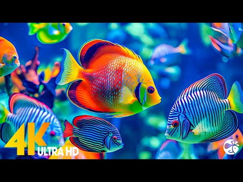 Ocean 4K 🐠 Beautiful Coral Reef Fish in Aquarium, Sea Animals for Relaxation - 4K Video Ultra HD