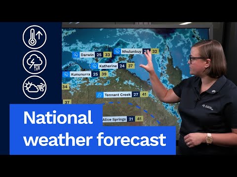 National Weather Forecast: Storms for northern Australia, mostly settled in the south