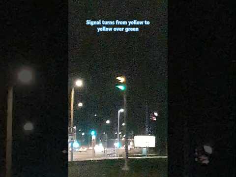 Signal turns from yellow to yellow over green