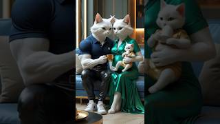 Wholesome Cat Family: Mom Cooks, Dad Games & Shopping Fun! #cat #catlover #kitten #cute #ai #shorts