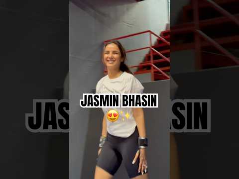 Jasmin bhasin doing tumbling #jasminbhasin #trendingsong #cute #humble #innocent #gymnasticacademy