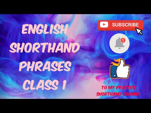 English Shorthand - Phrases - Class 1   #shorthandenglishphrases #shorthandphrases #shorthandenglish