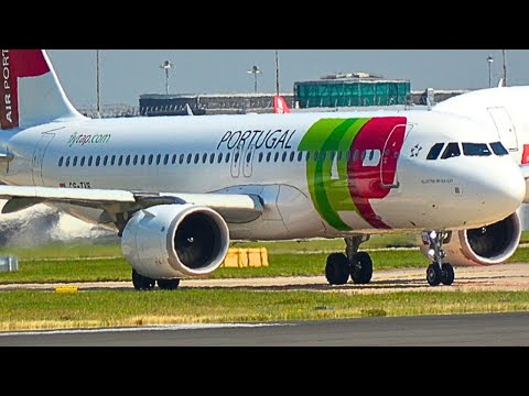 TAP Air Portugal A320neo turn and burn take off from Manchester!