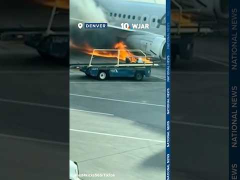 American Airlines plane catches fire at Denver airport