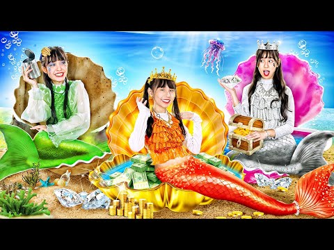 Poor Vs Rich Vs Giga Rich Girl At Mermaid Makeover Contest!