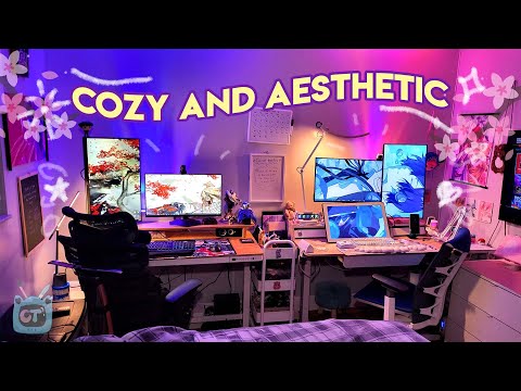 Couple Desk Setup & Room Tour 🌱 Gaming & Digital Art