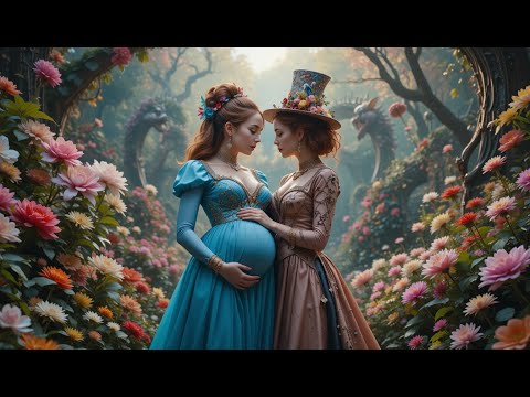 Through the Rabbit Hole  A Tender Kiss Between Alice and Her Pregnant Partner