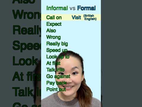 Informal vs Formal Vocabulary #learnenglish #english #sarahmembrey