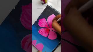 Easy flower painting🌸🌸 #art #satisfyingcrativeart #painting #acrylicpainting #shorts #drawing