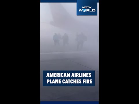 Plane Catches Fire | American Airlines Plane Catches Fire At Denver Airport