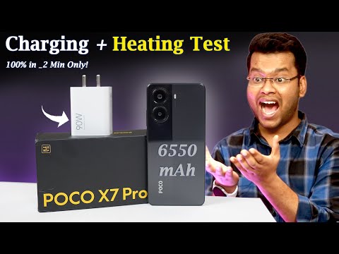 POCO X7 Pro Charging Test 6550 mAh Battery and 90W Charging | POCO X7 Pro Charging and Heating Test