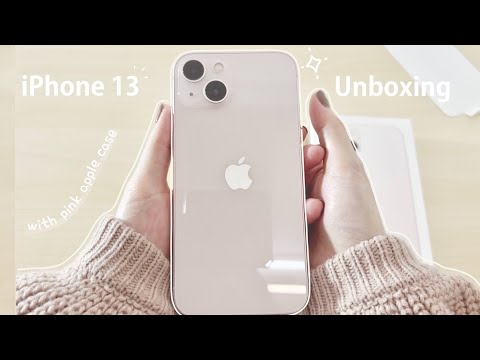 🍎iPhone 13 pink unboxing with apple case✨