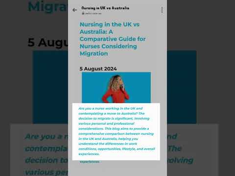 Nursing in the UK vs Australia. Watch this! #shorts #australia #nurses #immigration #visa