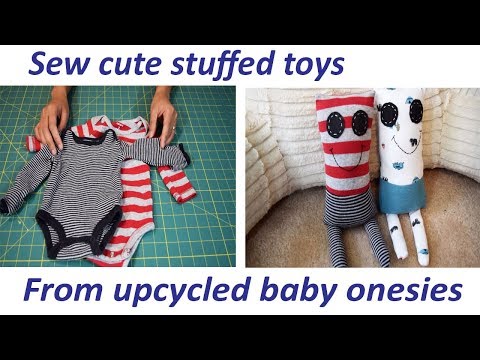 Upcycled baby onesies to a cute stuffie - Sewing tutorial Archie the stuffie